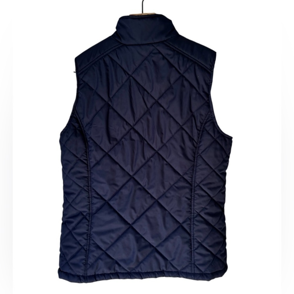 Ralph Lauren Women’s Full Zip Navy Pink Quilted Pocketed Puffer Vest Size Small - Picture 2 of 5